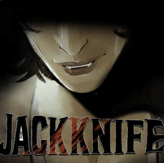 JACKKNIFE cover showing a shadowed smile above the title